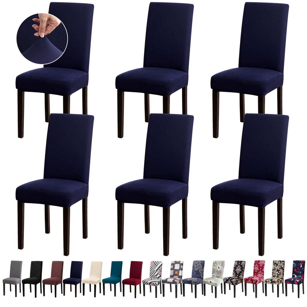 Chair Covers, Stretch Dining Room Chair Covers Set of 6, Removable Washable Dining Chair Slipcovers for Home, Hotel, Banquet