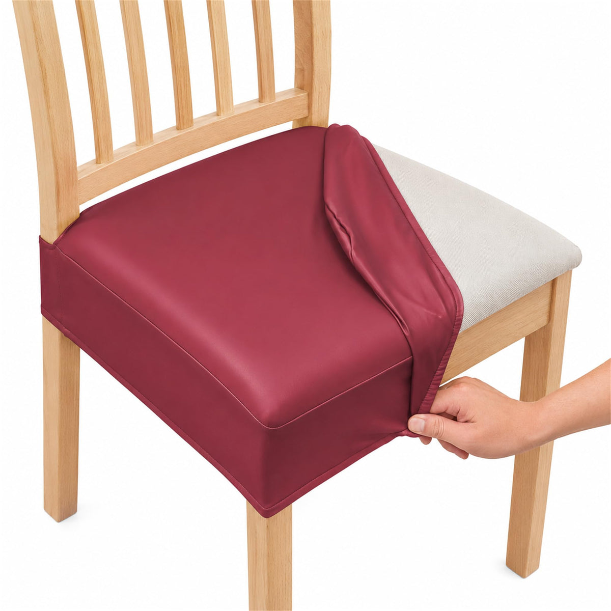 NILUOH Waterproof Seat Covers for Dining Room Chairs, 4 Pack Coffee