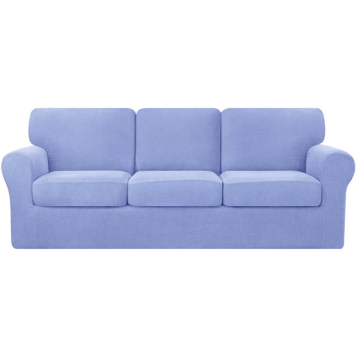 CHUN YI 5 Piece Stretch Couch Covers for Sofa, Loveseat, Grey