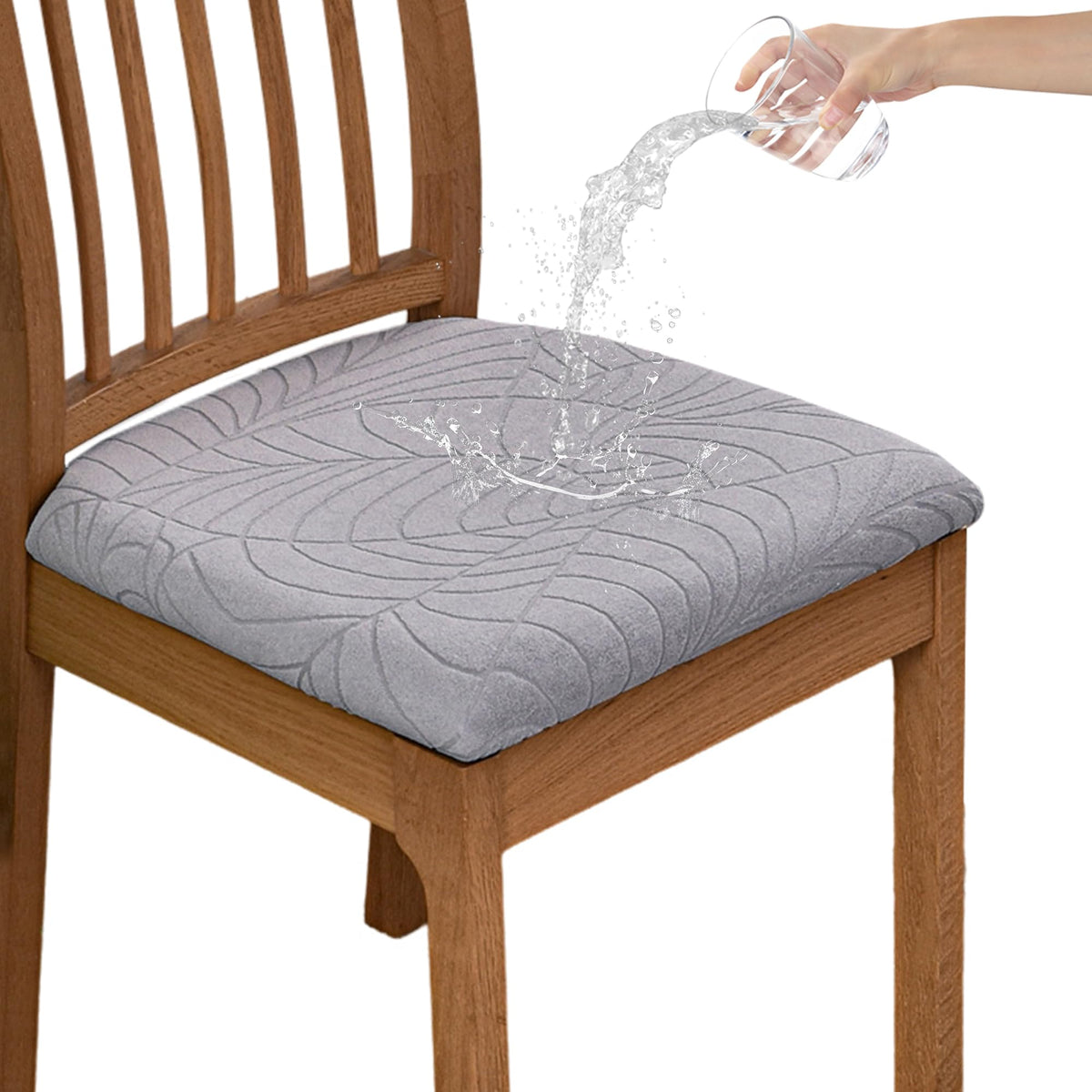 CRFATOP Waterproof Dining Chair Seat Cover Set of 6 Cushion Cover,L,Green