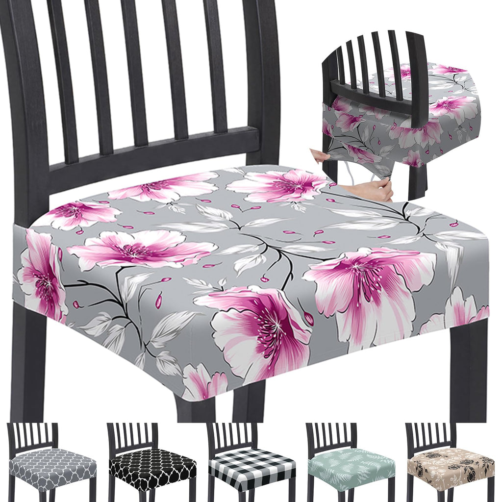Stretch Chair Seat Covers Set of 4 for Dining Living Room Kitchen Chairs Universal Washable Slipcover Protector Forros Fundas Cobertores para Sillas De Comedor Party Home Decor Gift