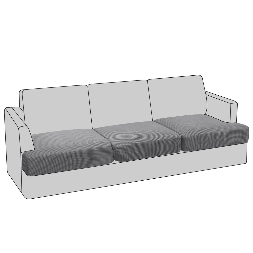PrinceDeco T Cushion Loveseat Slipcover - 3 Pieces Sofa Cover for 2 Cushion Couch with 2 Individual T Shape Seat Covers Width Up to 76 Inch - Stretch, Machine Washable, Porcelain