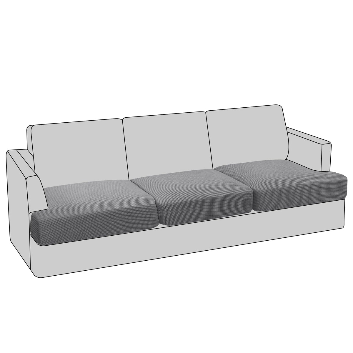 PrinceDeco T Cushion Loveseat Slipcover - 3 Pieces Sofa Cover for 2 Cushion Couch with 2 Individual T Shape Seat Covers Width Up to 76 Inch - Stretch, Machine Washable, Porcelain