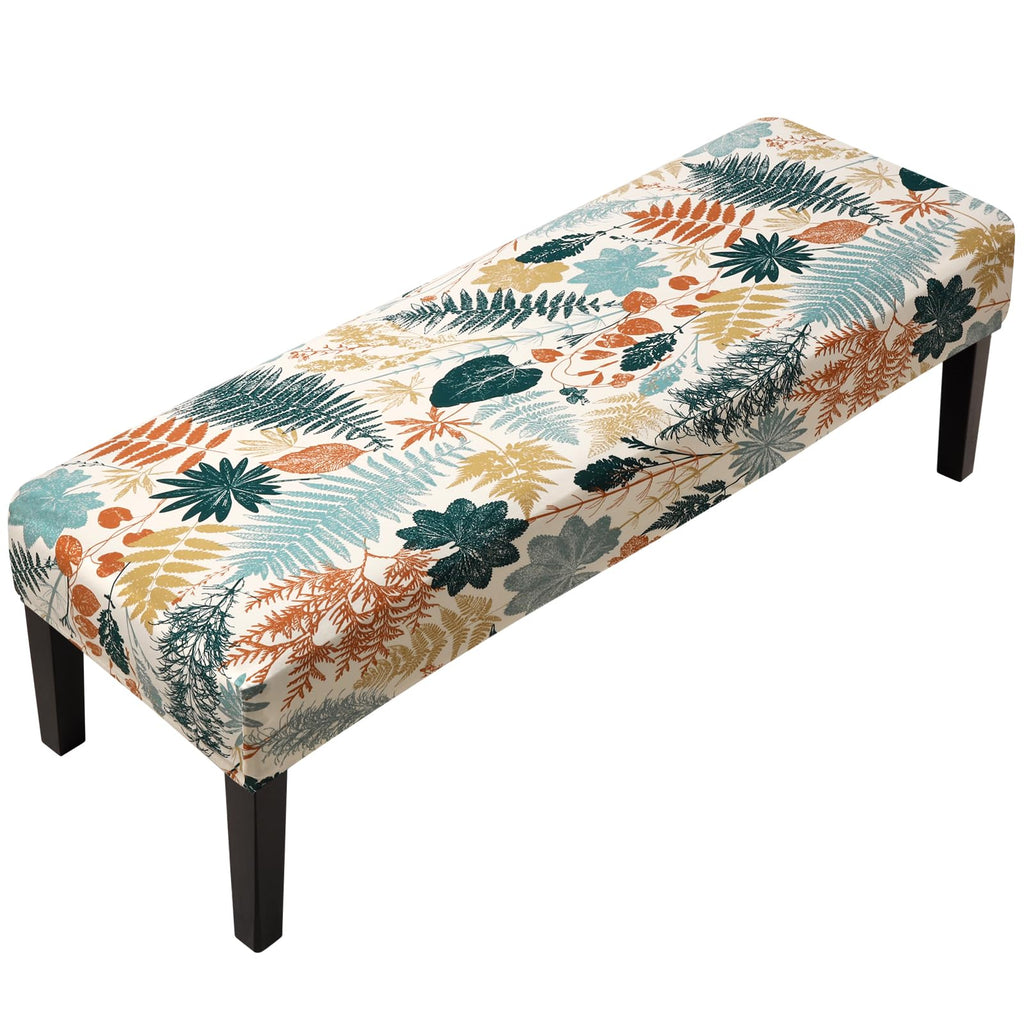 Fuloon Stretch Jacquard Dining Bench Cover - Anti-Dust Removable Bench Slipcover Washable Seat Cushion Protector for Bedroom, Kitchen, Hotel, Banquet (Beige)