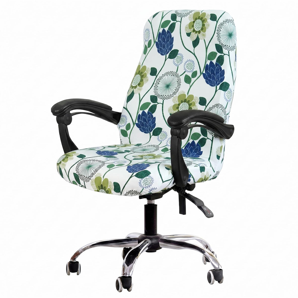 WOMACO Printed Office Chair Covers, Stretch Computer Universal Boss Modern Simplism Style High Back Chair Slipcover - Peony, Large