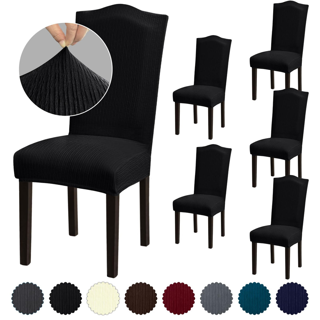 Stretch Dining Room Chair Covers Set of 6, Removable Washable Chair Covers for Dining Chairs,Dining Room, Hotel, Ceremony