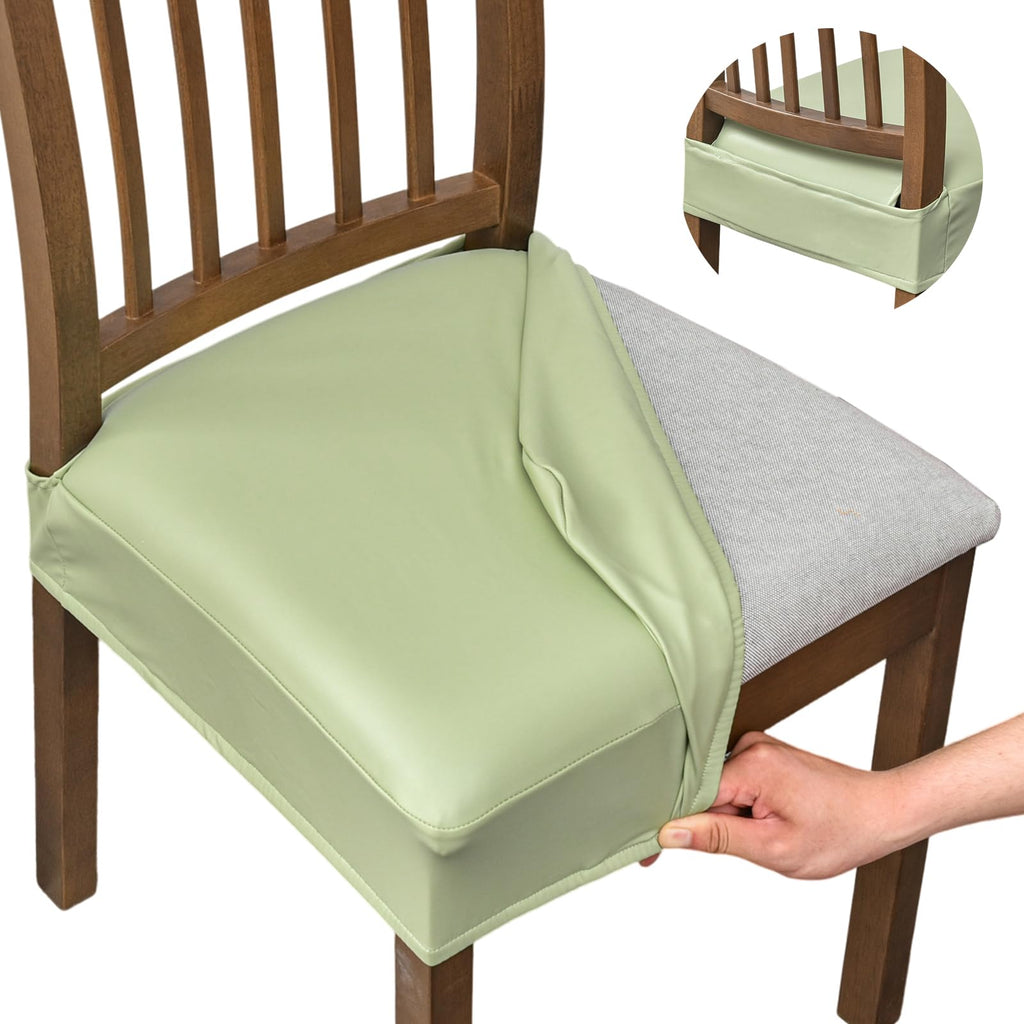 NILUOH Waterproof Seat Covers for Dining Room Chairs, 4 Pack Coffee