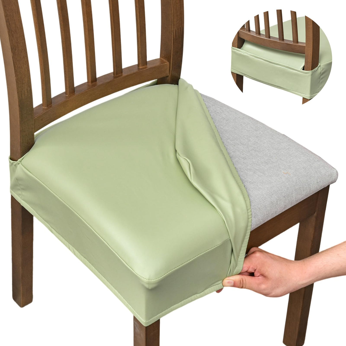 NILUOH Waterproof Seat Covers for Dining Room Chairs, 4 Pack Coffee