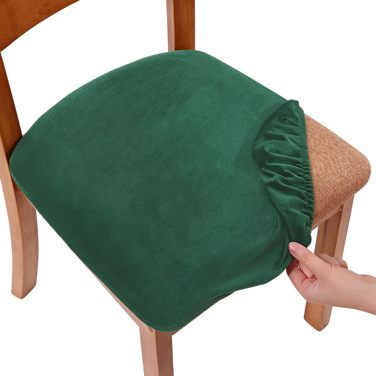 Smiry Velvet Seat Covers for Dining Room Chair Set of 4