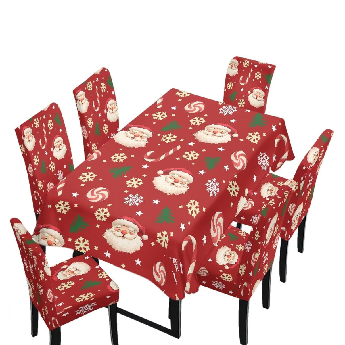 Dining Chair Covers and Dining Table Cloth Christmas Decor