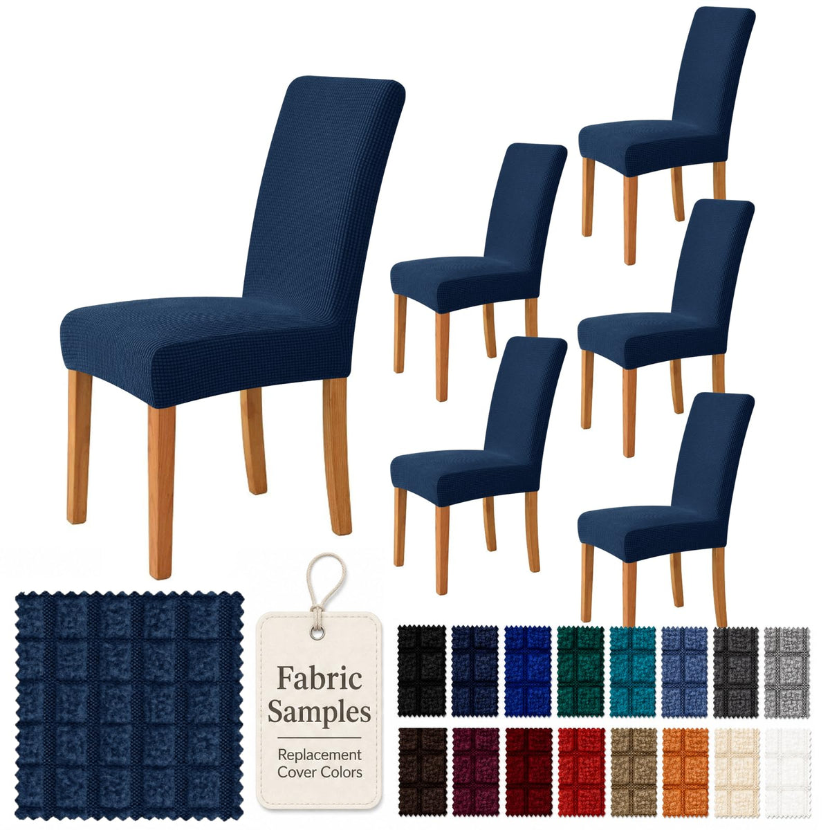 YEMYHOM 2 Packs Latest Checkered Dining Chair Slipcover Parsons Chair Furniture Protector Stretch Chair Covers for Dining Room, Restaurant, Kitchen, Party (Light Gray)