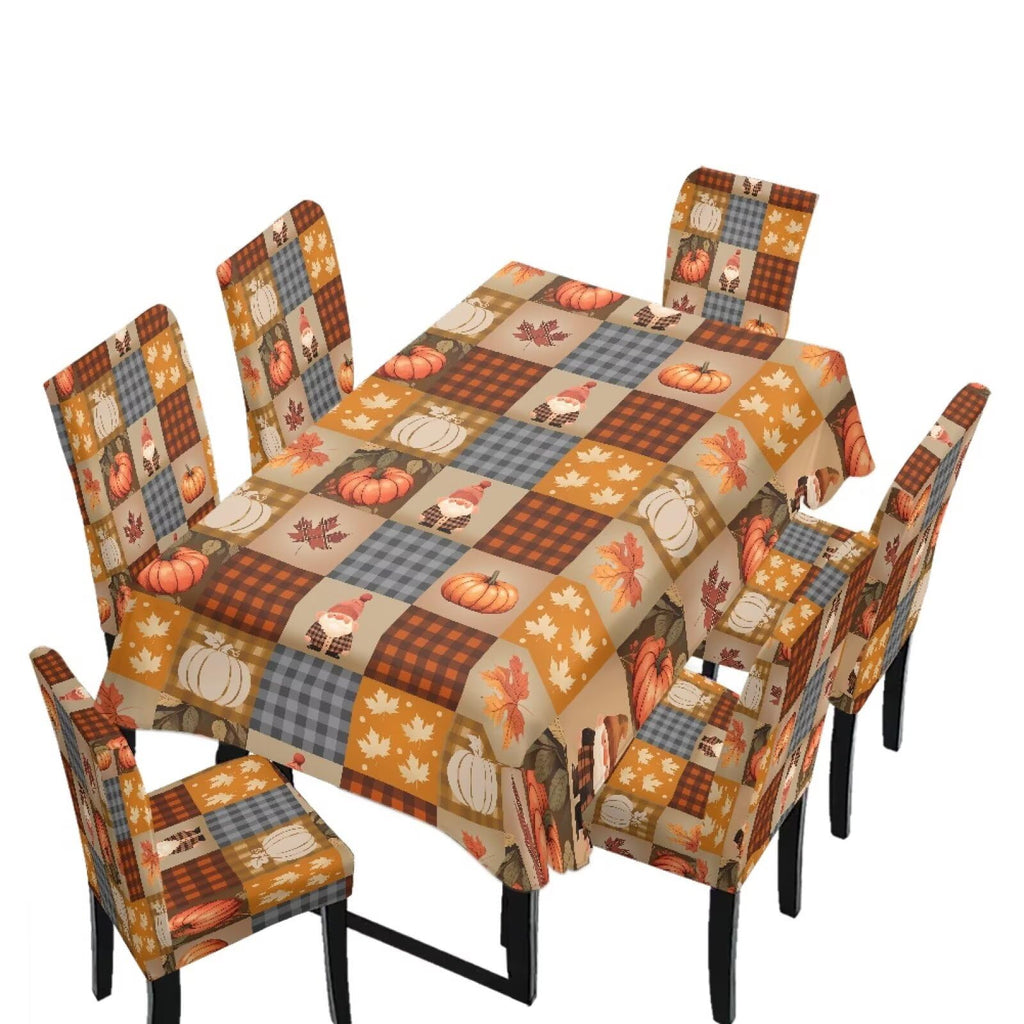 Dining Chair Covers and Dining Table Cloth Christmas Decor