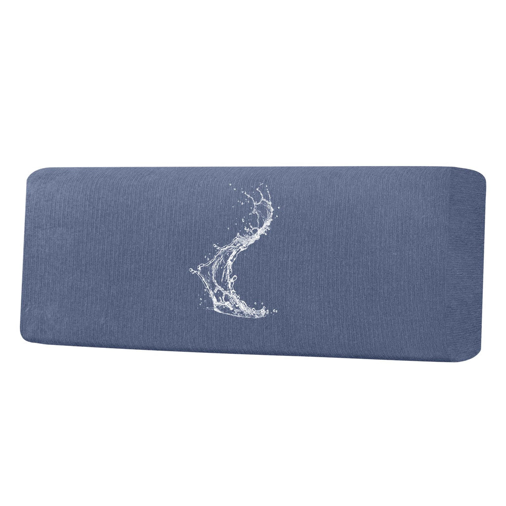 Waterproof RV Dinette Cushion Covers - Stretch Fabric Camper Seat Slipcover Replacement, Washable RV Couch Cover Designed for Camper Car Bench (Loveseat 2 Bench Cover, Blue Grey)