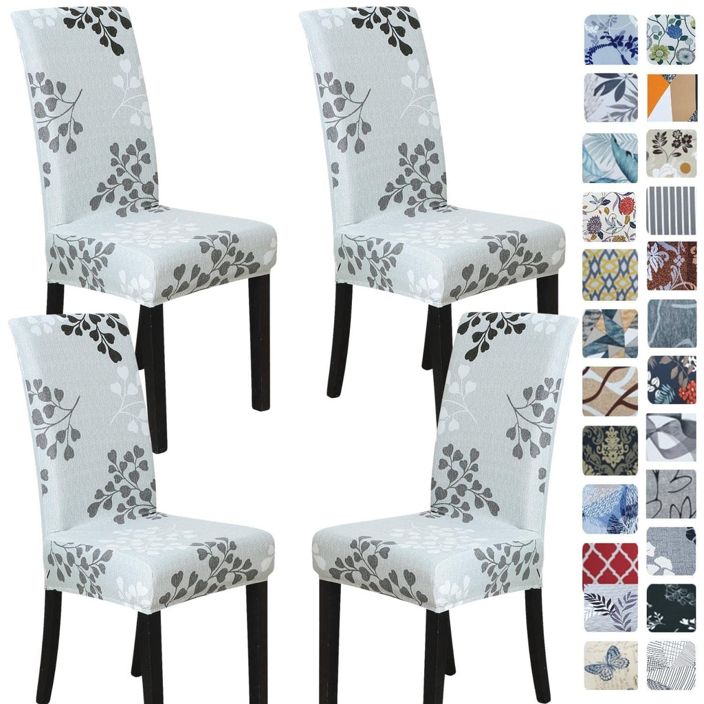 SPRINGRICO Chair Covers for Dining Room Set of 4, Stretch Dining Chair Cover, Washable Spandex Kitchen Parsons Chair Slipcovers, Removable Seat Protector for Home or Party (4 Pack, Lotus Gray)