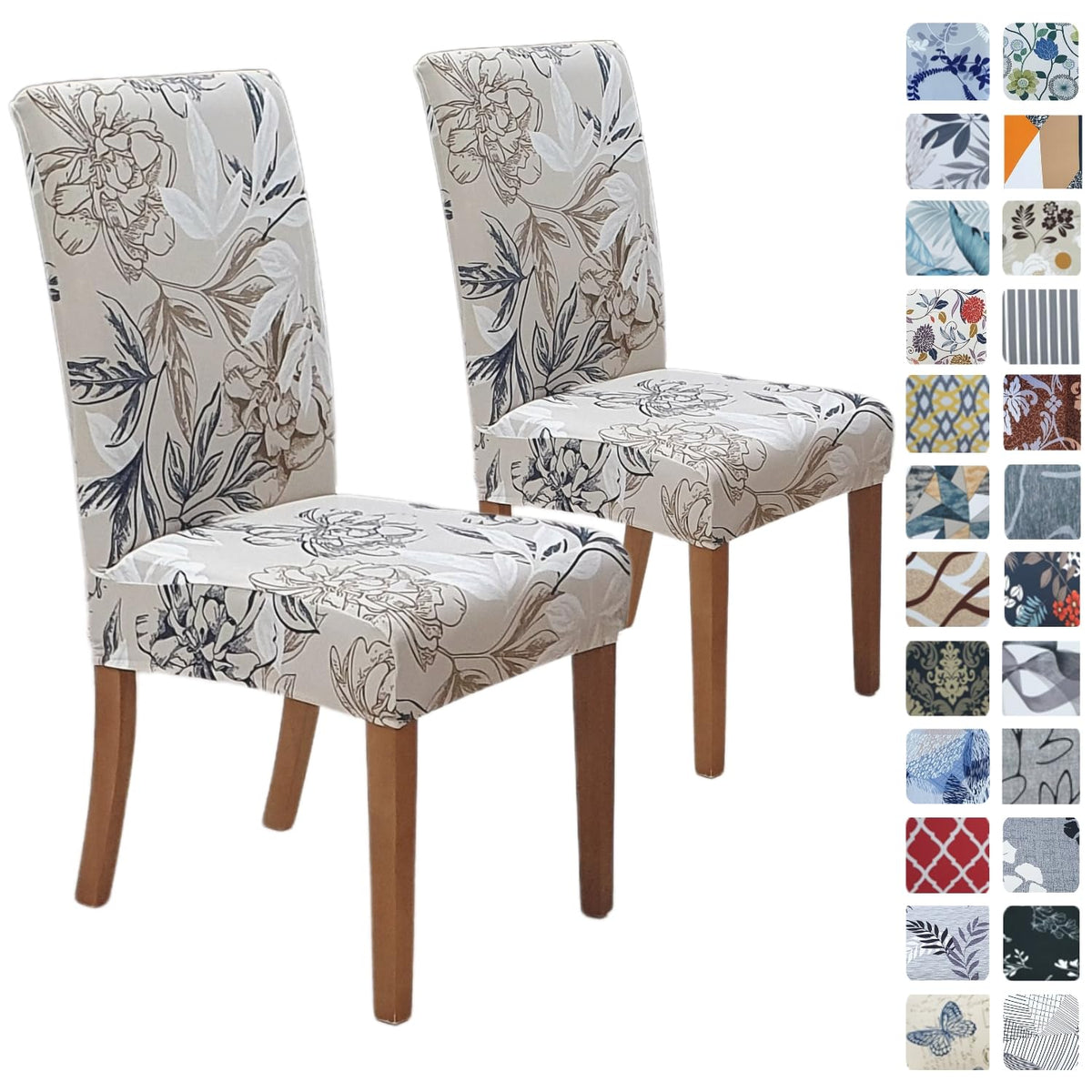 SPRINGRICO Chair Covers for Dining Room Set of 4, Stretch Dining Chair Cover, Washable Spandex Kitchen Parsons Chair Slipcovers, Removable Seat Protector for Home or Party (4 Pack, Lotus Gray)