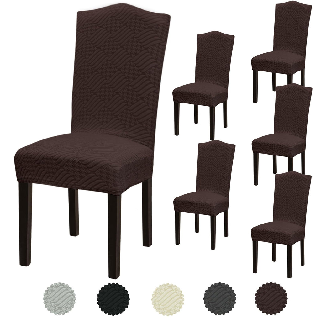 Stretch Dining Room Chair Covers Set of 6, Removable Washable Chair Covers for Dining Chairs,Dining Room, Hotel, Ceremony