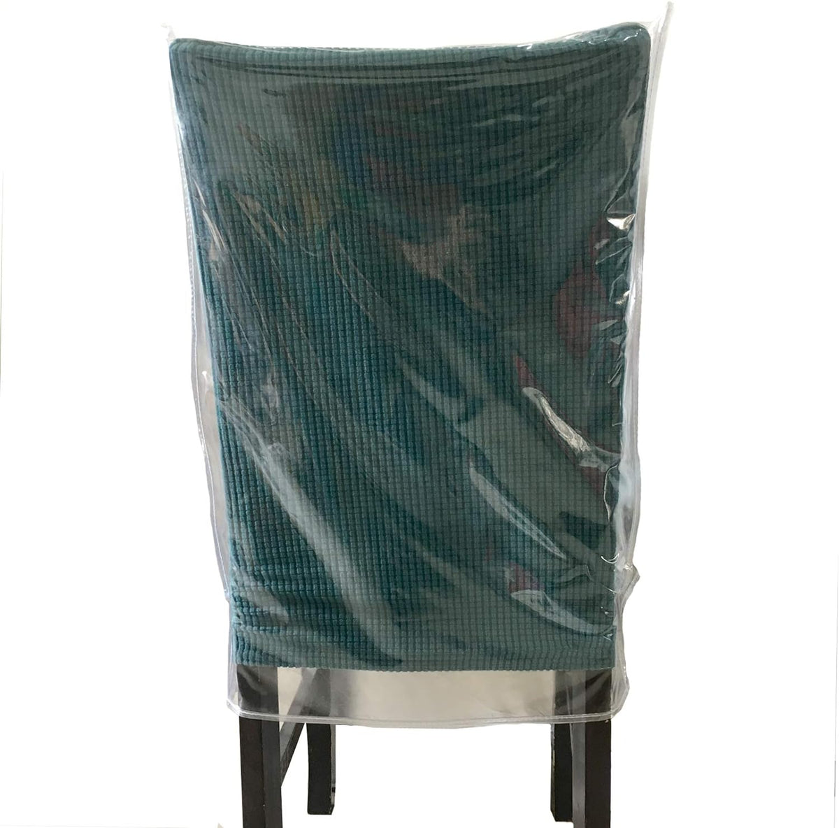 Swanna Plastic Dining Chair Covers with Backrests,Clear PVC Seat Chair Protector Waterproof Cover,Fit W/21 x D/18 Inch (2 Pack)