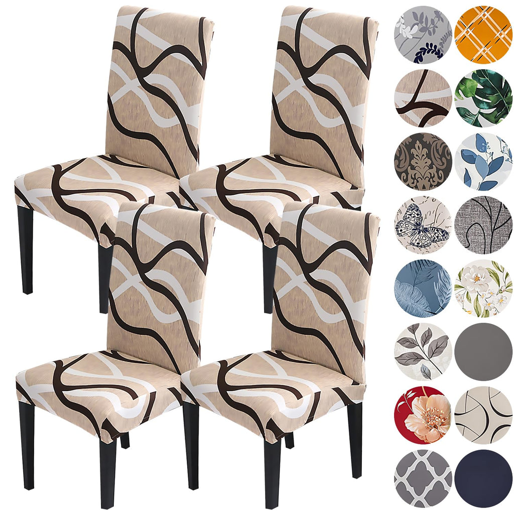 HZDHCLH Dining Chair Covers Set of 4 Stretch Chair Slipcovers Washable