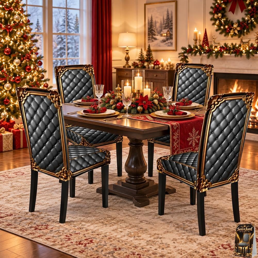 Washable Stretch Chair Cover Baroque Gilded Print Dining Seat Slipcover