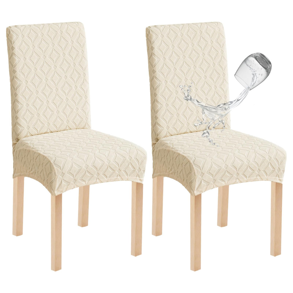 Genina Waterproof Dining Chair Covers Set of 4, Stretch Chair Slipcovers