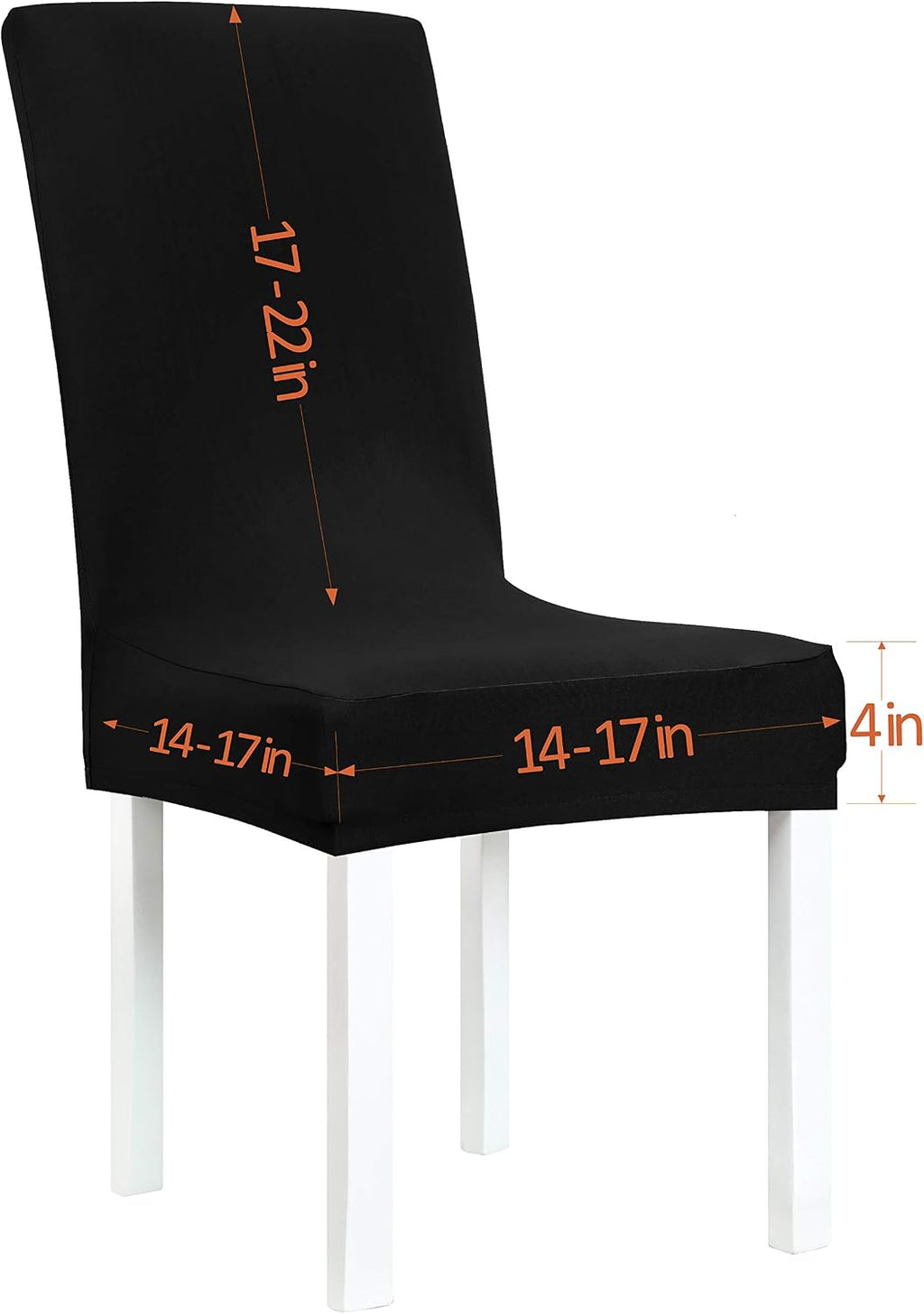 Obstal Black Stretch Spandex Dining Room Chair Covers ?Set of 4 Universal Removable Washable Chair Seat Slipcovers Protector for Kitchen, Ceremony, Wedding, Banquet, Hotel and Party