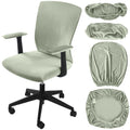 Tallew 4 Pcs Office Chair Covers Set with Armrest, Stretchable,Light Pink