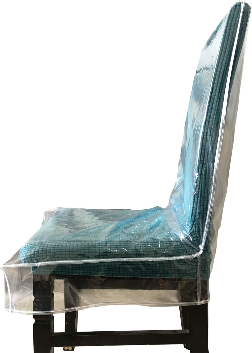 Swanna Plastic Dining Chair Covers with Backrests,Clear PVC Seat Chair Protector Waterproof Cover,Fit W/21 x D/18 Inch (2 Pack)