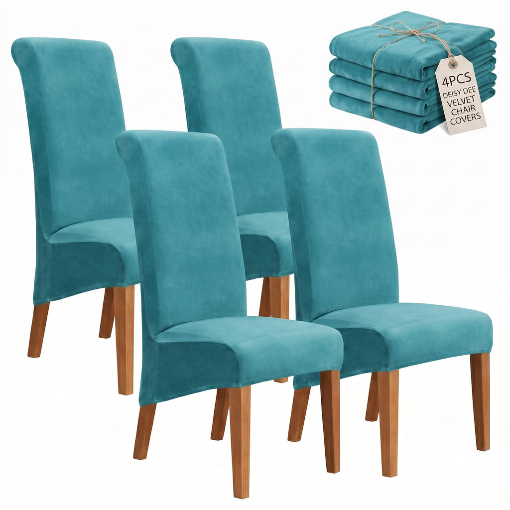 Velvet Dining Chair Covers Set of 2, Extra Large XL Oversized Stretch Parsons Chair Slipcovers for High Back Dining Room Kitchen, Non-Slip Removable Washable Chair Protectors,Khaki