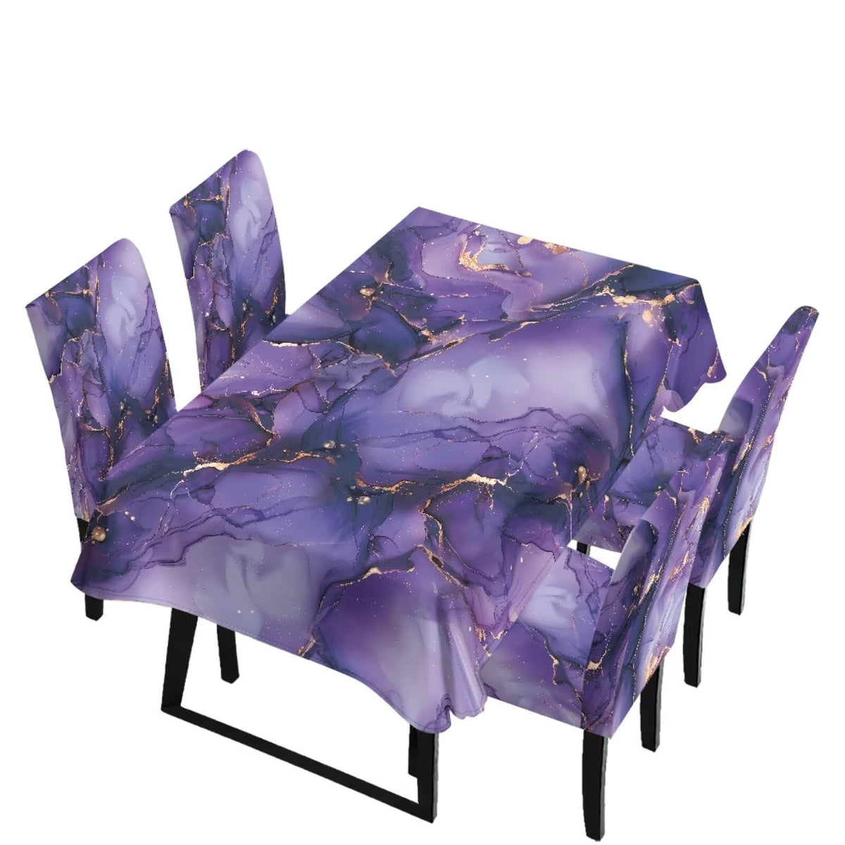 Thanksgiving Themed Dining Room Chair Cover and Tablecloths 5 Packs, Fall Leaf Print Kitchen Chair Seat Slipcovers Anti-Wrinkle Table Protector for Thanksgiving Day Party