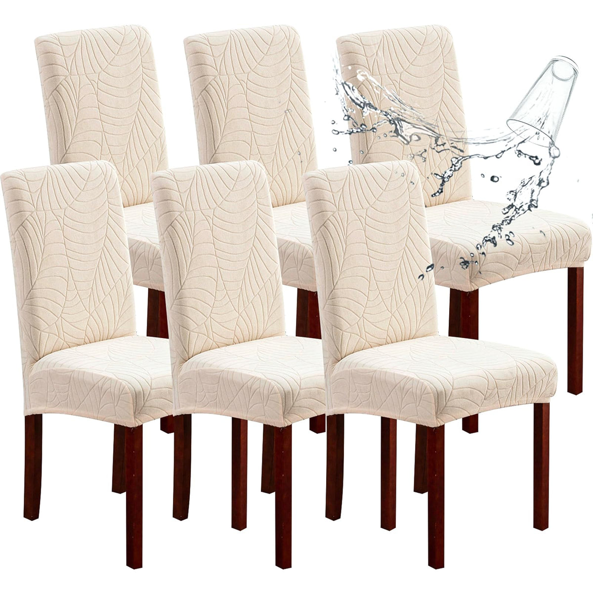 Genina Waterproof Dining Chair Covers Set of 4 Parsons Chair Slipcovers