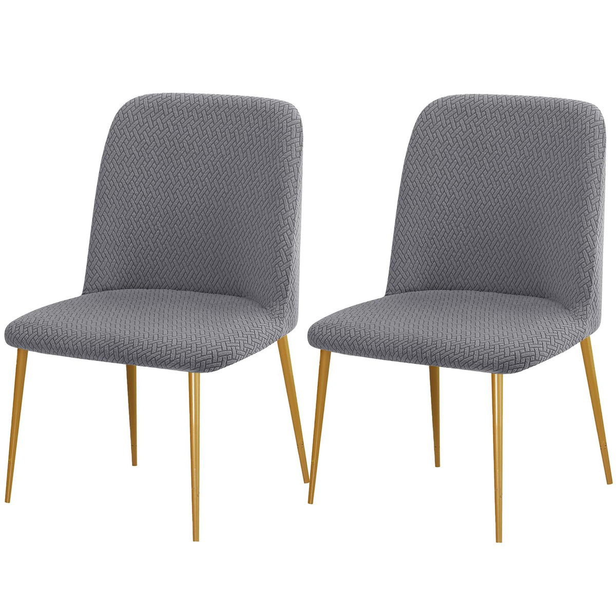 Gollense Curved Back Chair Covers for Dining Room, Mid Century Modern Chair Slipcovers, Semi Circle Back Chair Seat Protector for Kitchen Living Room (4, Beige)