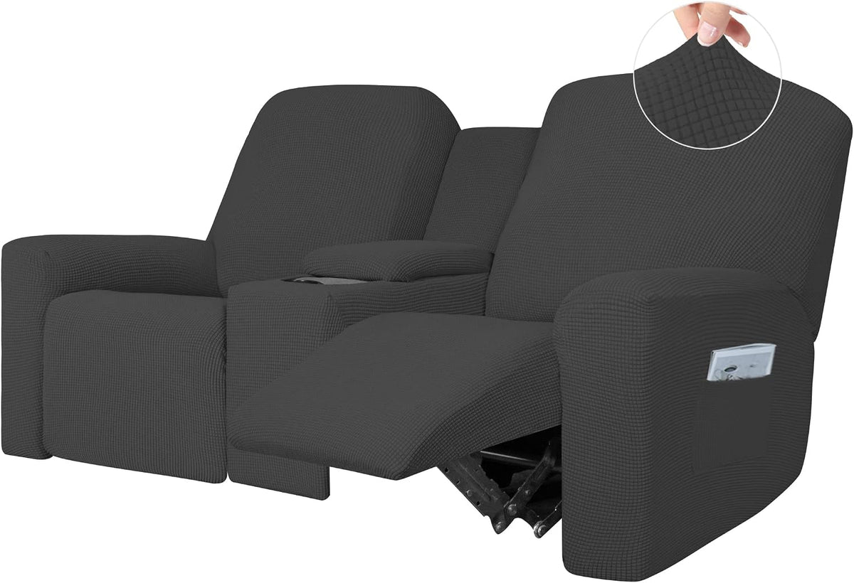 Easy-Going 1 Piece Reclining Loveseat with Middle Console Slipcover