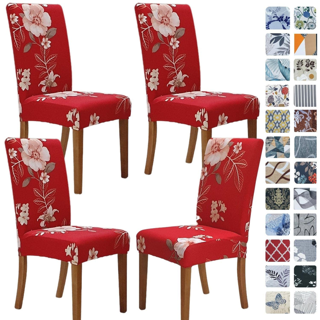 SPRINGRICO Chair Covers for Dining Room Set of 4, Stretch Dining Chair Cover, Washable Spandex Kitchen Parsons Chair Slipcovers, Removable Seat Protector for Home or Party (4 Pack, Lotus Gray)