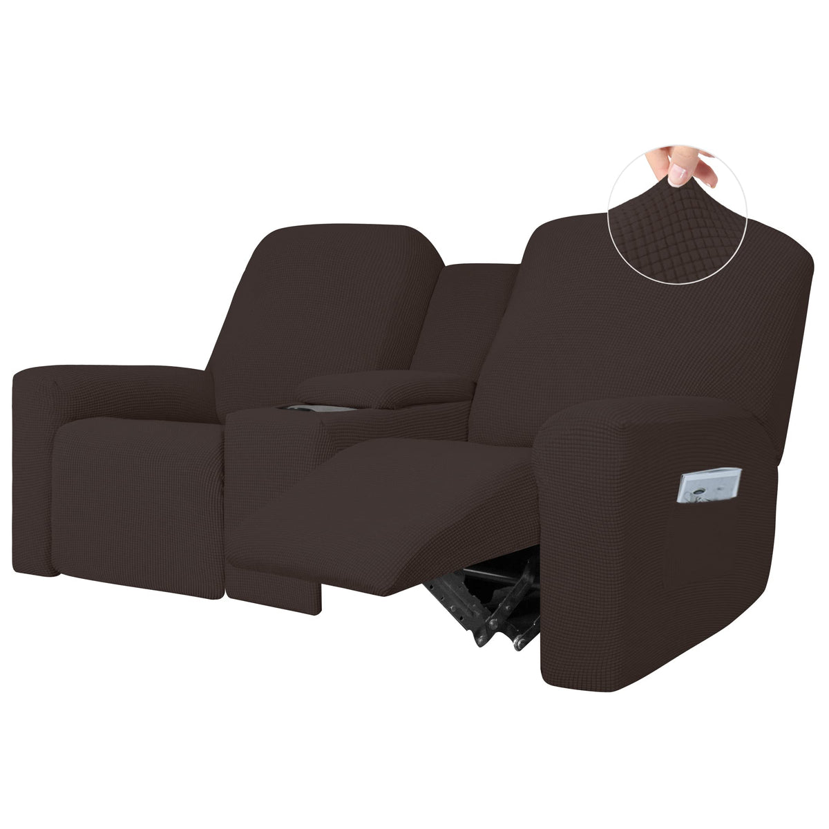 Easy-Going 1 Piece Reclining Loveseat with Middle Console Slipcover