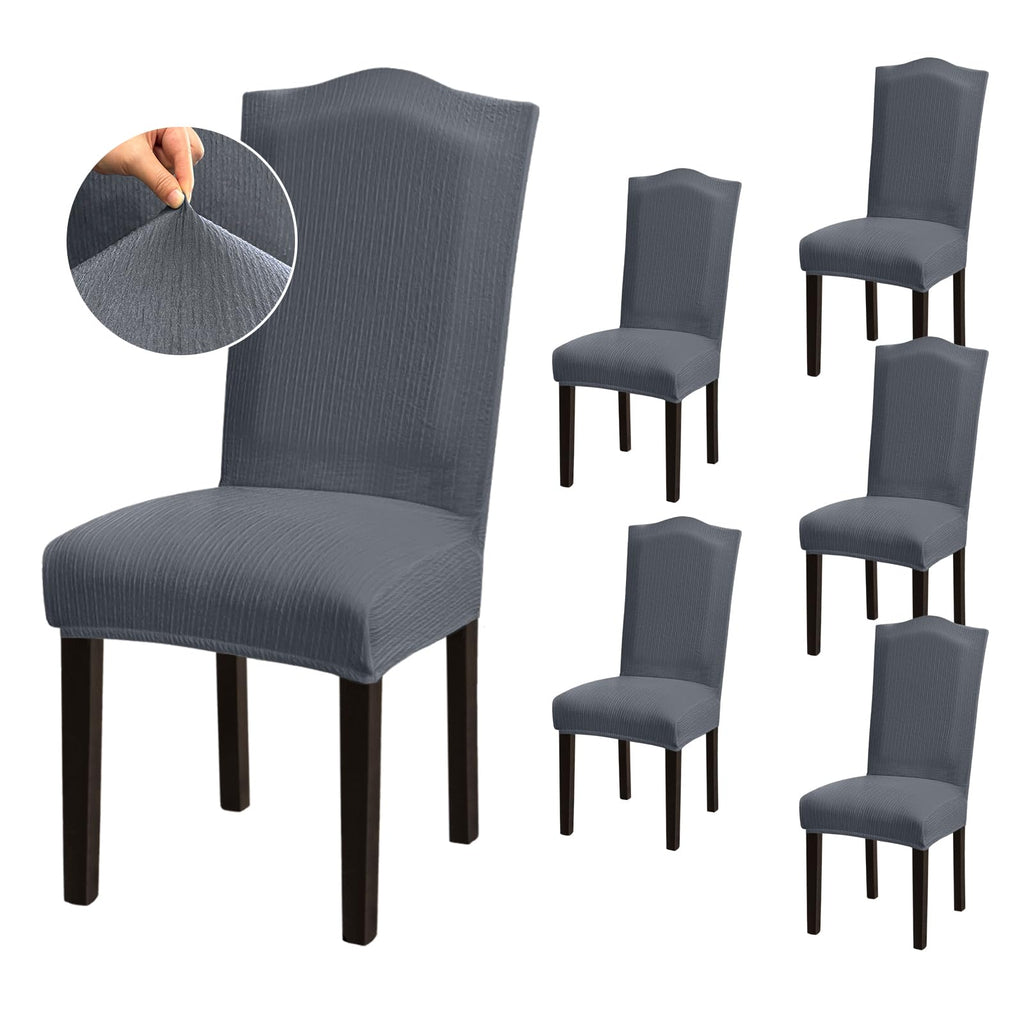 Stretch Dining Room Chair Covers Set of 6, Removable Washable Chair Covers for Dining Chairs,Dining Room, Hotel, Ceremony