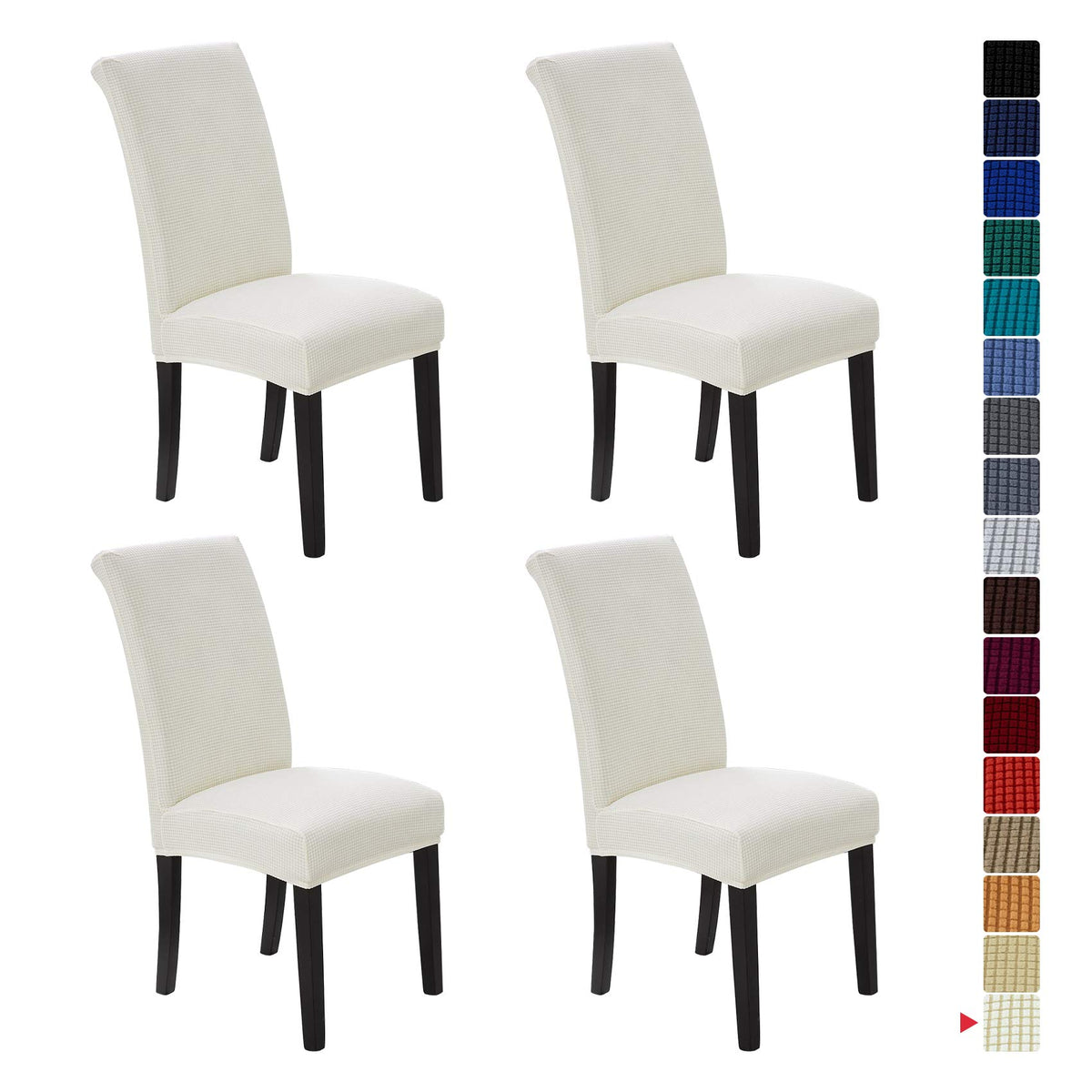 Stretch Chair Covers for Dining Room Set of 4, Removable Washable Dining Room Chair Covers, Dining Chair Slipcovers Seat Protector, Great for Home and Banquet Decor (Pureed Pumpkin, 4 Pack)