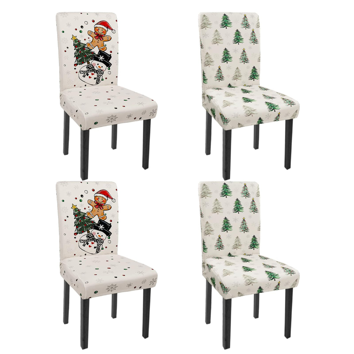 Halloween Chair Covers Set of 4 Pumpkin Ghost Spider Parsons Slipcovers