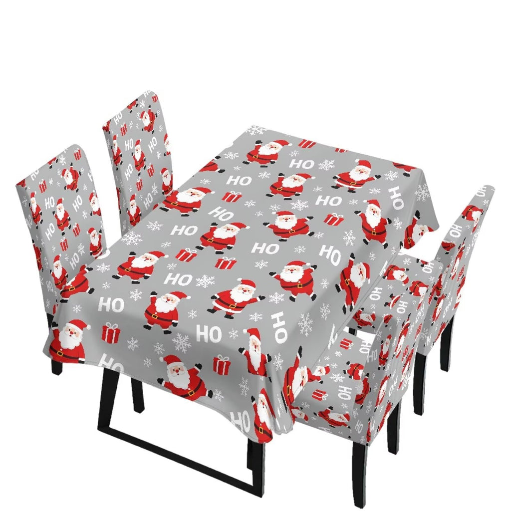 Dining Chair Covers and Dining Table Cloth Christmas Decor