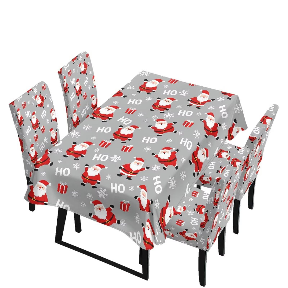 Dining Chair Covers and Dining Table Cloth Christmas Decor