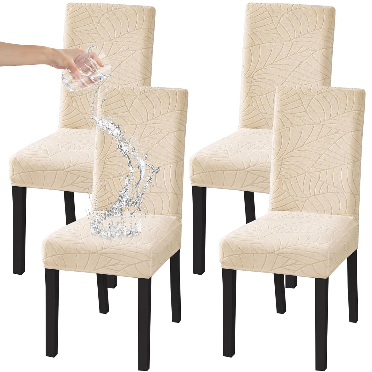 HZDHCLH Dining Chair Covers Set of 4 Stretch Chair Slipcovers Washable