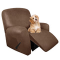 molasofa Leather Like Additional Recliner Console Cover for Reclining Loveseat Covers Stretch Jacquard Middle Consolefor Recliner Couch(Dark Brown)