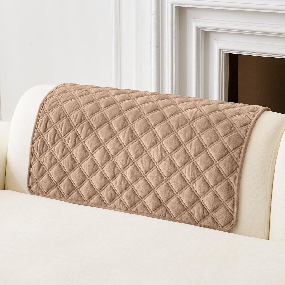 Deep Dream Armrest Covers, Sectional Couch Covers, Sofa Cover, Backrest Covers, Anti-Slip Armchair Slipcovers for Dogs Cats Pet Loveseat Recliner Leather L Shaped(White, 28"x 28")
