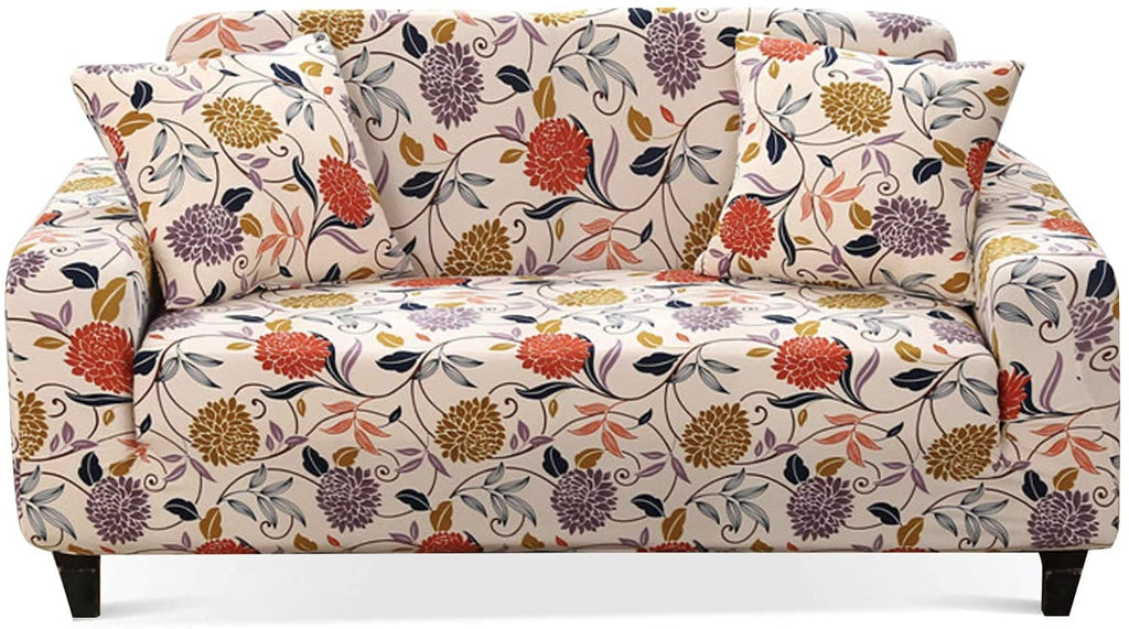 HOOBUY Printed Sofa Cover Stretch Couch Covers Patterned Loveseat Slipcovers for 2 Seater Cushion Couch Love Seat Set (BXMY, 2 Seater/Loveseat)