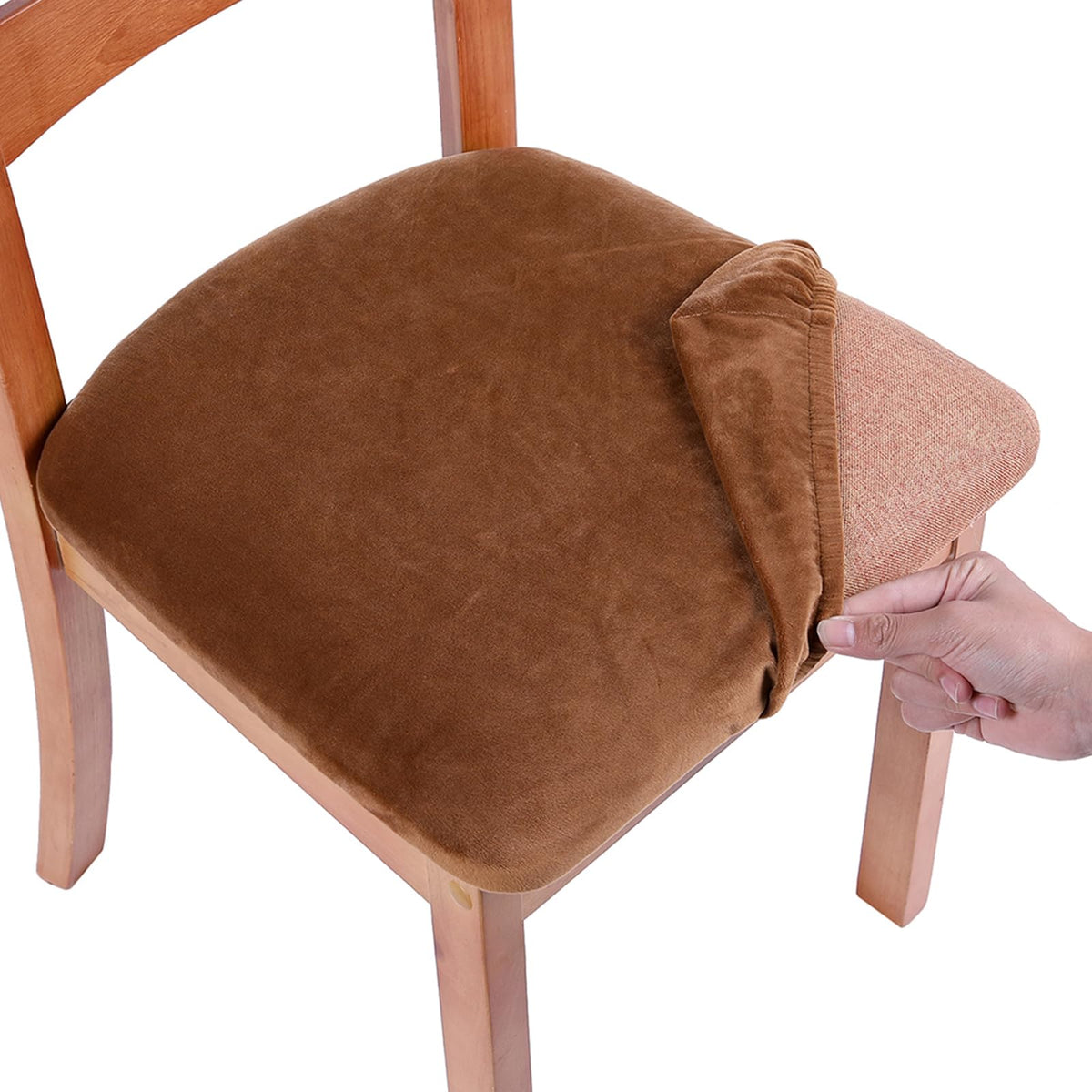 Smiry Velvet Seat Covers for Dining Room Chair Set of 4