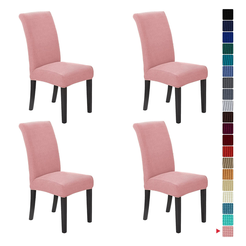 Stretch Chair Covers for Dining Room Set of 4, Removable Washable Dining Room Chair Covers, Dining Chair Slipcovers Seat Protector, Great for Home and Banquet Decor (Pureed Pumpkin, 4 Pack)