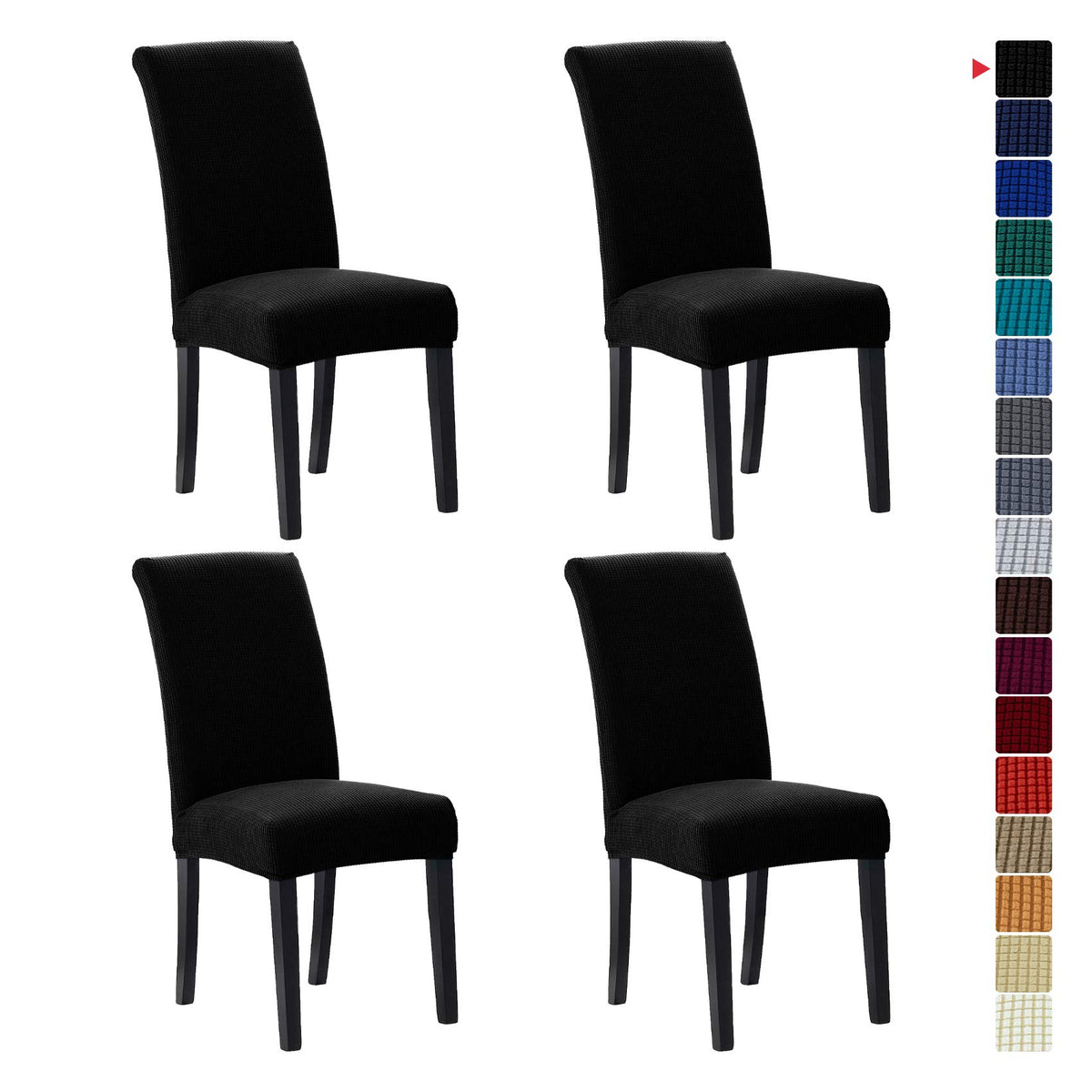 Stretch Chair Covers for Dining Room Set of 4, Removable Washable Dining Room Chair Covers, Dining Chair Slipcovers Seat Protector, Great for Home and Banquet Decor (Pureed Pumpkin, 4 Pack)