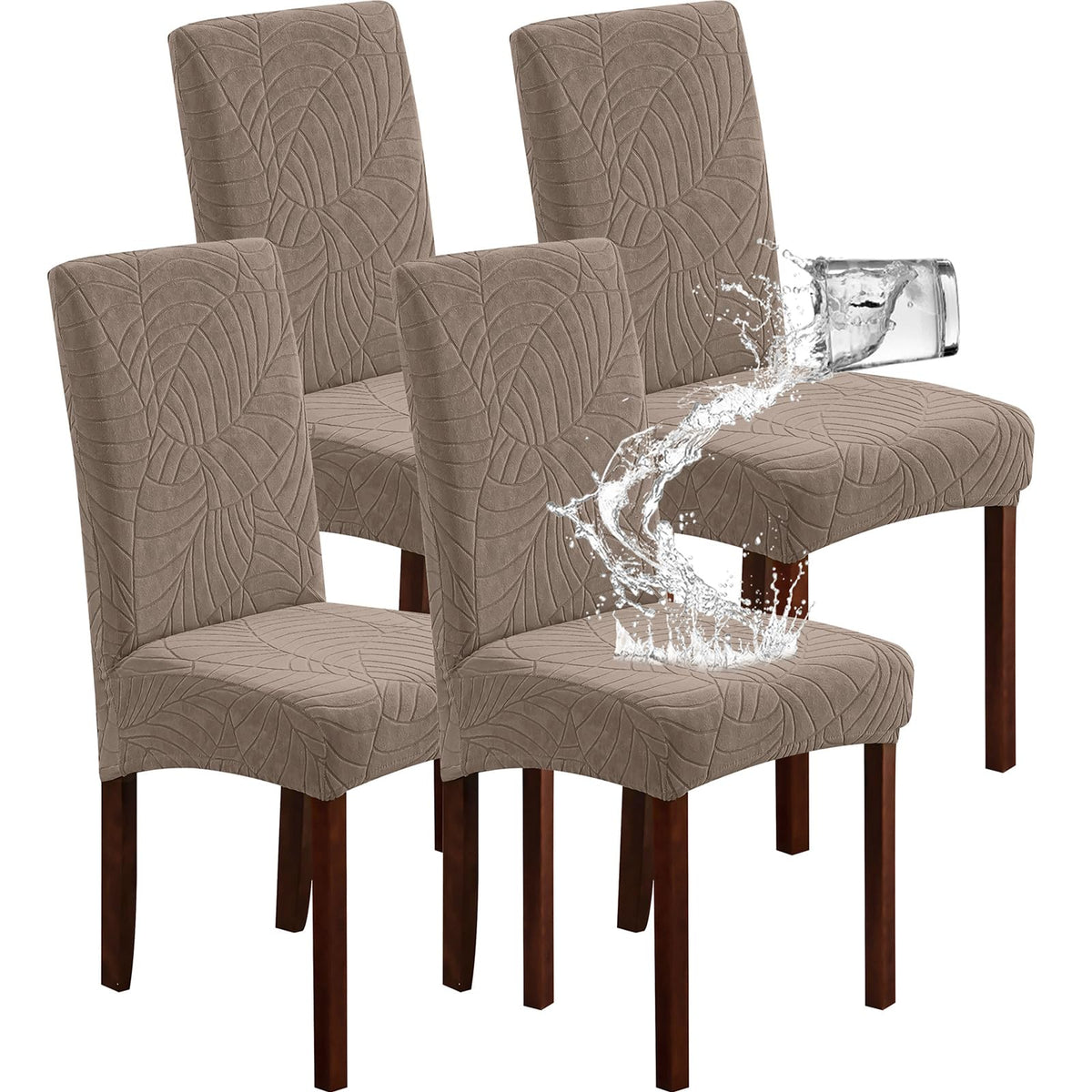 Genina Waterproof Dining Chair Covers Set of 4 Parsons Chair Slipcovers