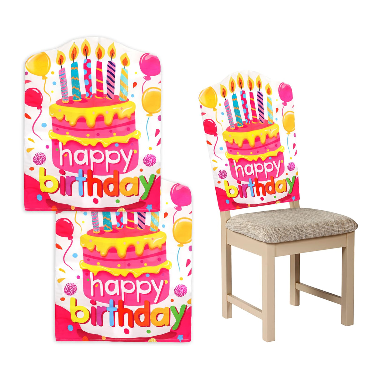 2 Pcs Happy Birthday Chair Cover for Classroom