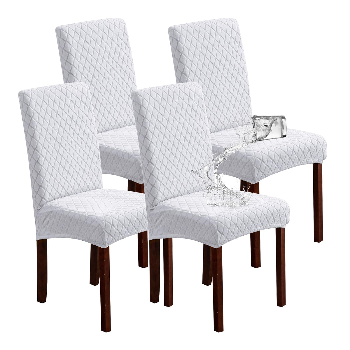 Genina Waterproof Dining Chair Covers Set of 4 Parsons Chair Slipcovers