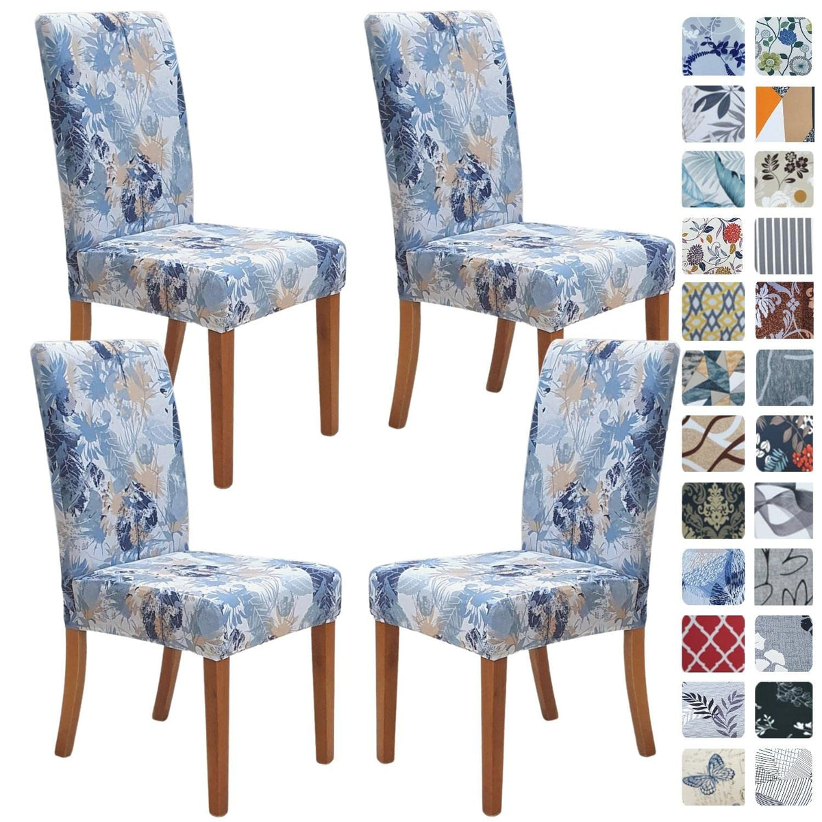 SPRINGRICO Chair Covers for Dining Room Set of 4, Stretch Dining Chair Cover, Washable Spandex Kitchen Parsons Chair Slipcovers, Removable Seat Protector for Home or Party (4 Pack, Lotus Gray)